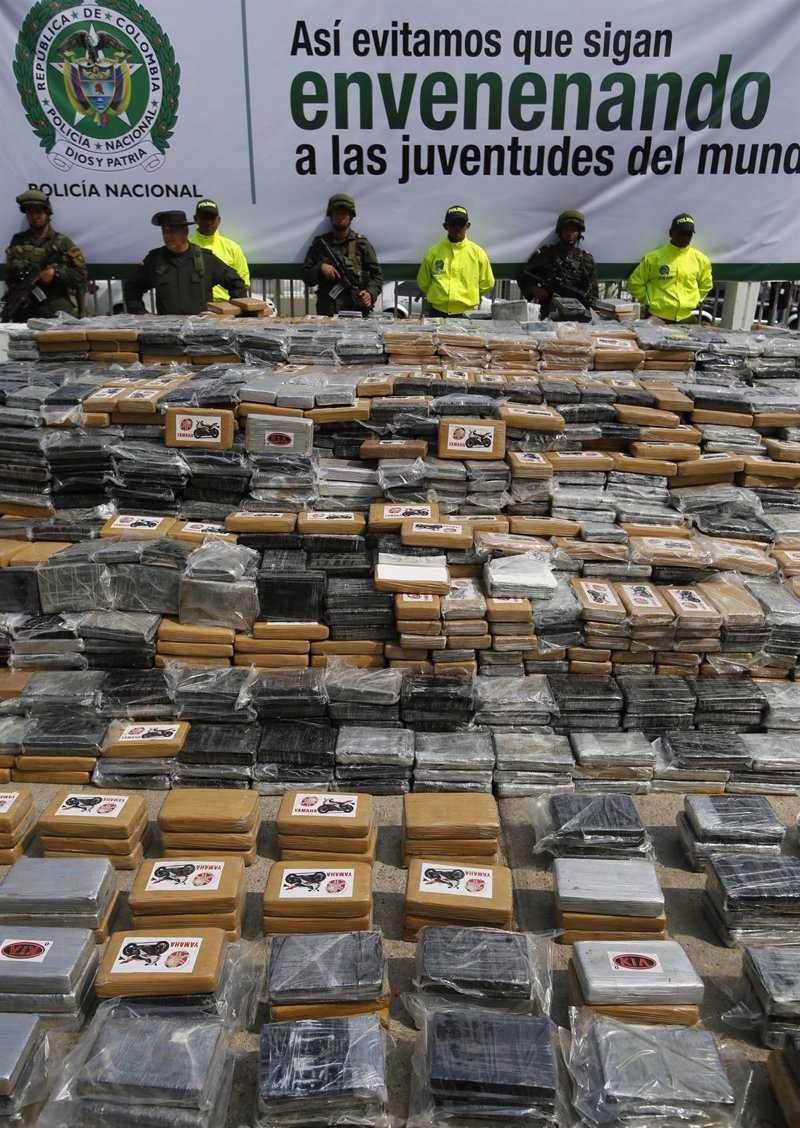 La Policía colombiana incauta 3 toneladas de cocaína dirigidas a México