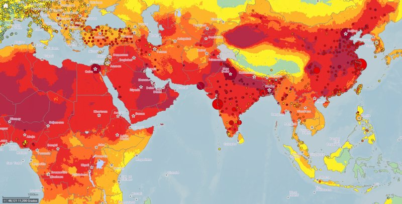 Este mapa muestra los lugares del mundo más contaminados