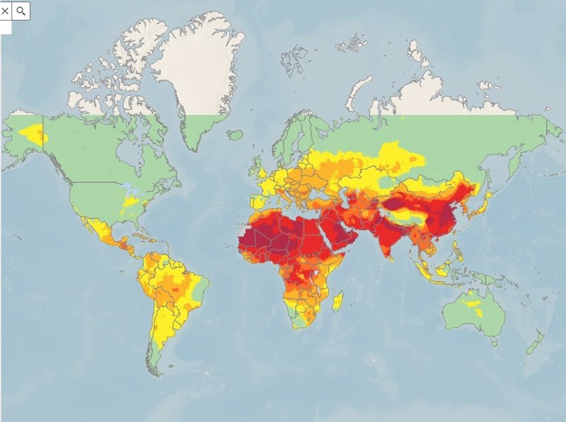 Este mapa muestra los lugares del mundo más contaminados