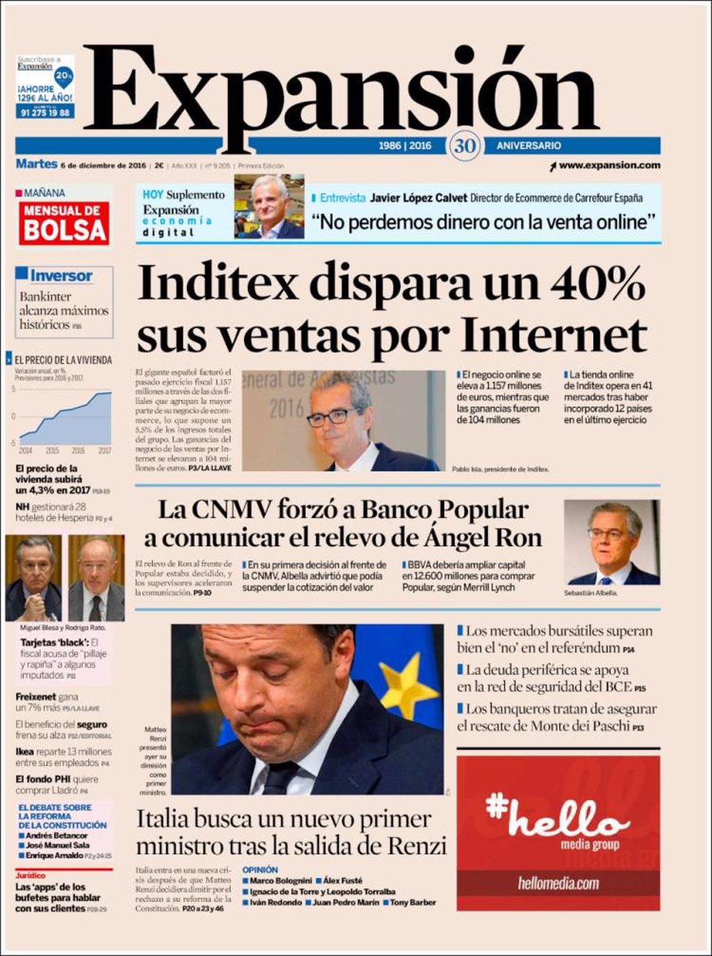 Las Portadas De Los Peri Dicos Econ Micos De Hoy Martes De Diciembre