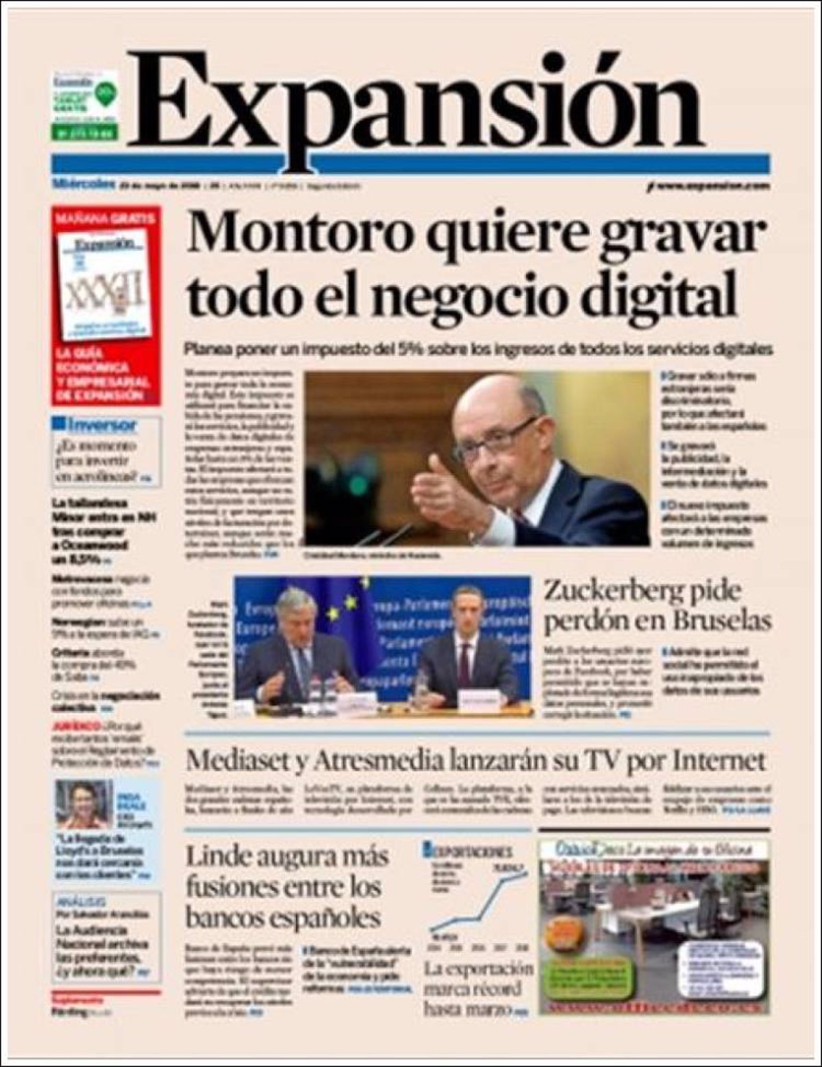 Las Portadas De Los Peri Dicos Econ Micos De Hoy Mi Rcoles De Mayo