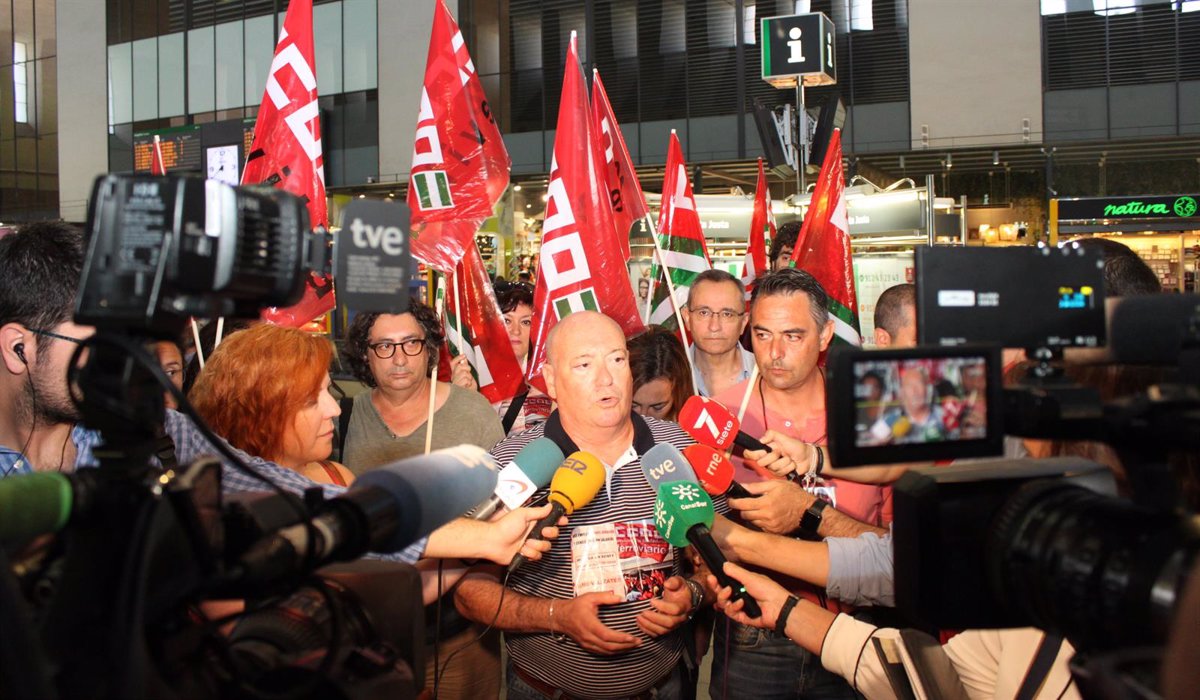 CCOO cifra en un 70 el seguimiento en Andalucía de la huelga en Renfe