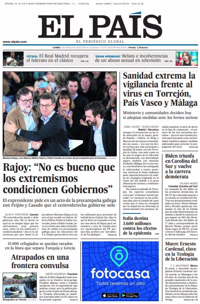 Las Portadas De Los Peri Dicos Del Lunes De Marzo De