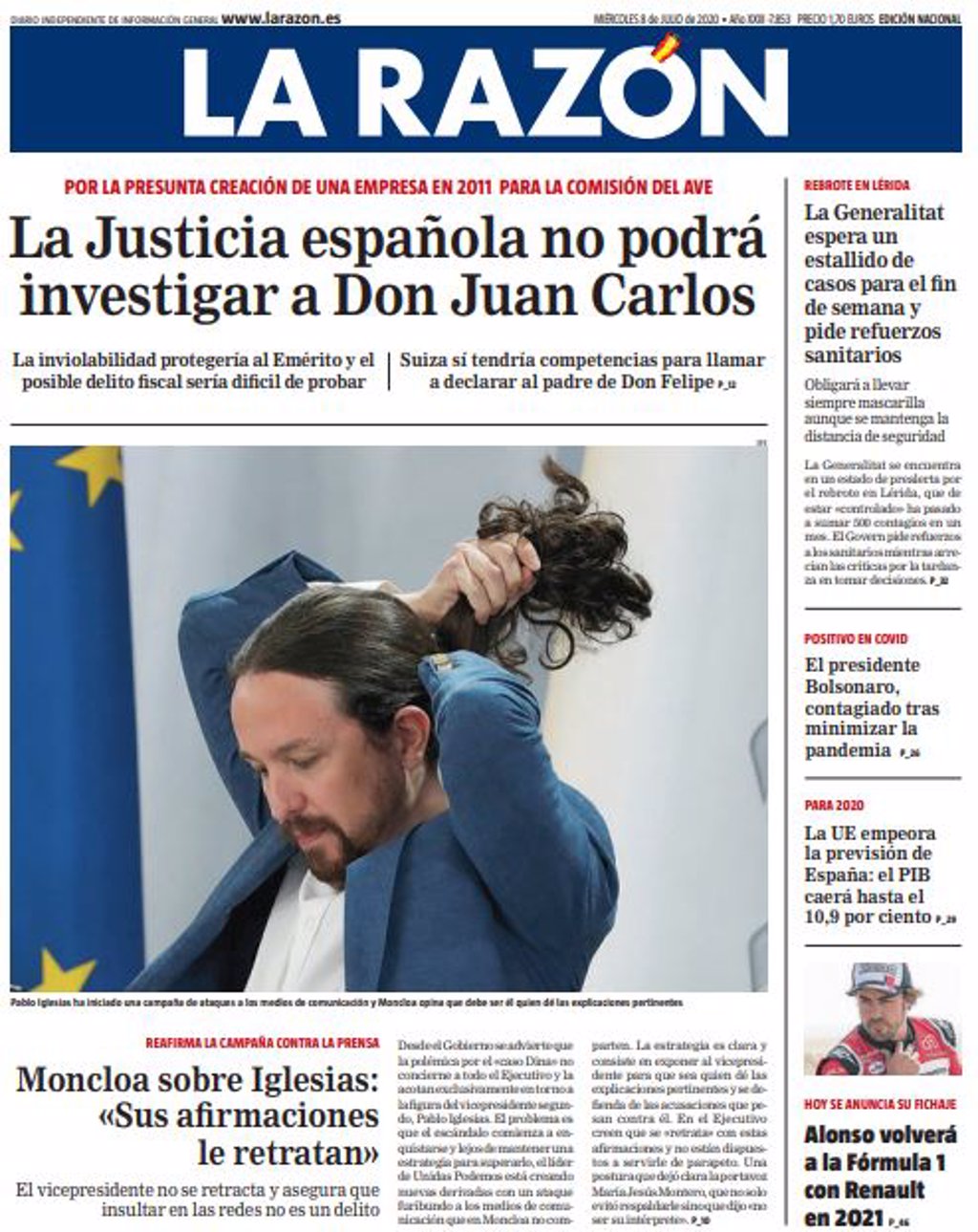 Las Portadas De Los Peri Dicos Del Mi Rcoles De Julio De