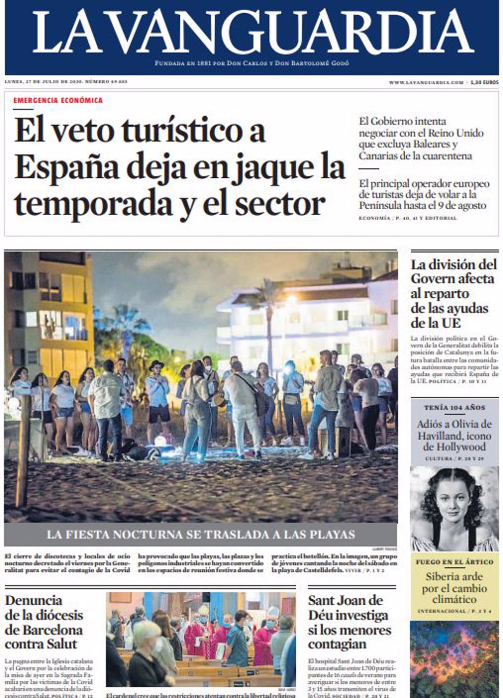 Las Portadas De Los Peri Dicos Del Lunes De Julio De