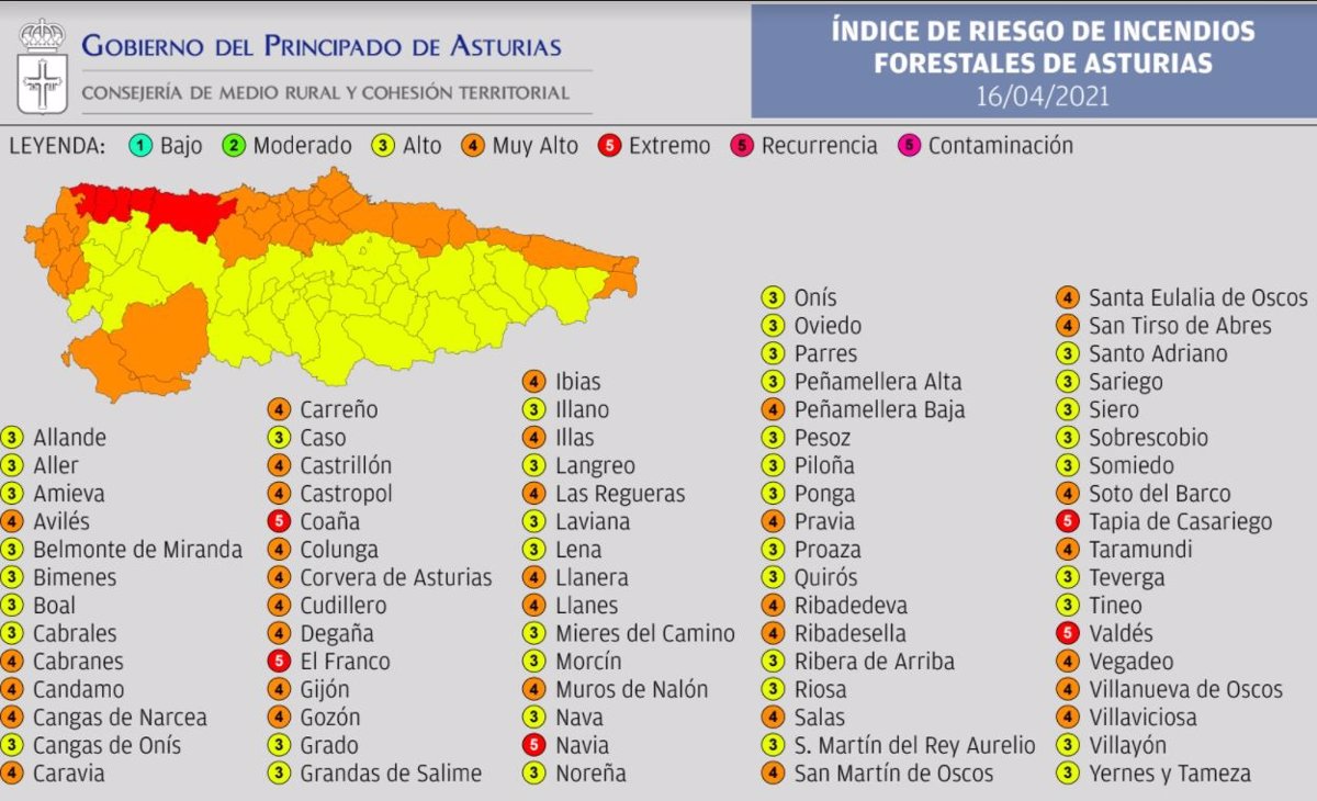 El riesgo de incendios forestales será extremo en el litoral occidental