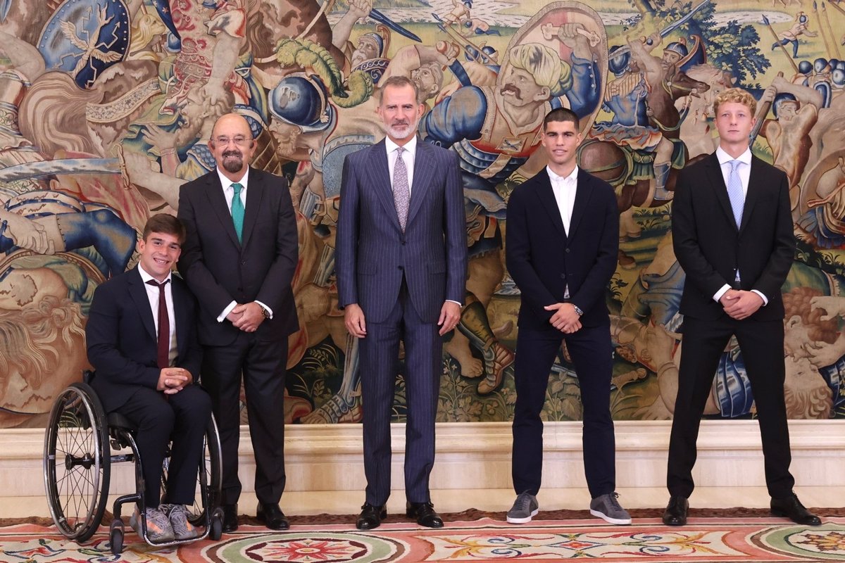 El Rey recibe a los tres tenistas españoles ganadores del US Open este año en distintas modalidades