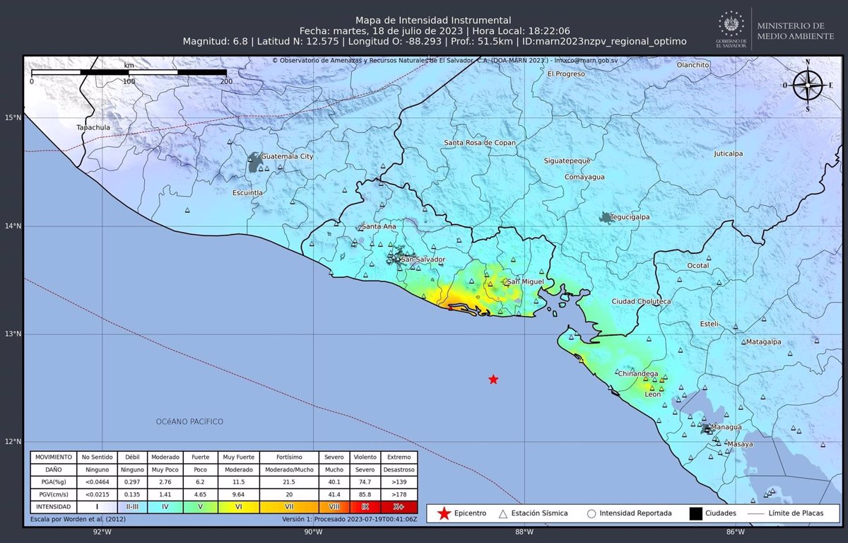 Registrado Un Terremoto De Magnitud En Las Costas De El Salvador