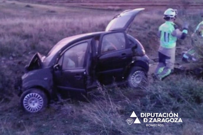 Heridas dos personas en un accidente de tráfico en la AP 68 a la