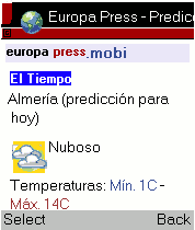 Información Meteorológica en europapress.mobi