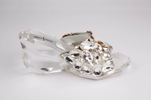 Rebeca Sanve colabora con Chus Burés para crear este zapato joya, de metacrilato y cristales Swarovsky, que nos trasladan a un mundo de ensueño.