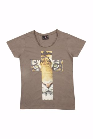 Camiseta con dibujo de tigre en el centro de Victoria Rockera