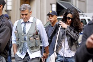 Amal Clooney, visita de trabajo al set de rodaje de su marido Gorge Clooney