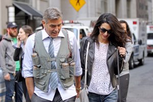 Amal Clooney, visita de trabajo al set de rodaje de su marido Gorge Clooney