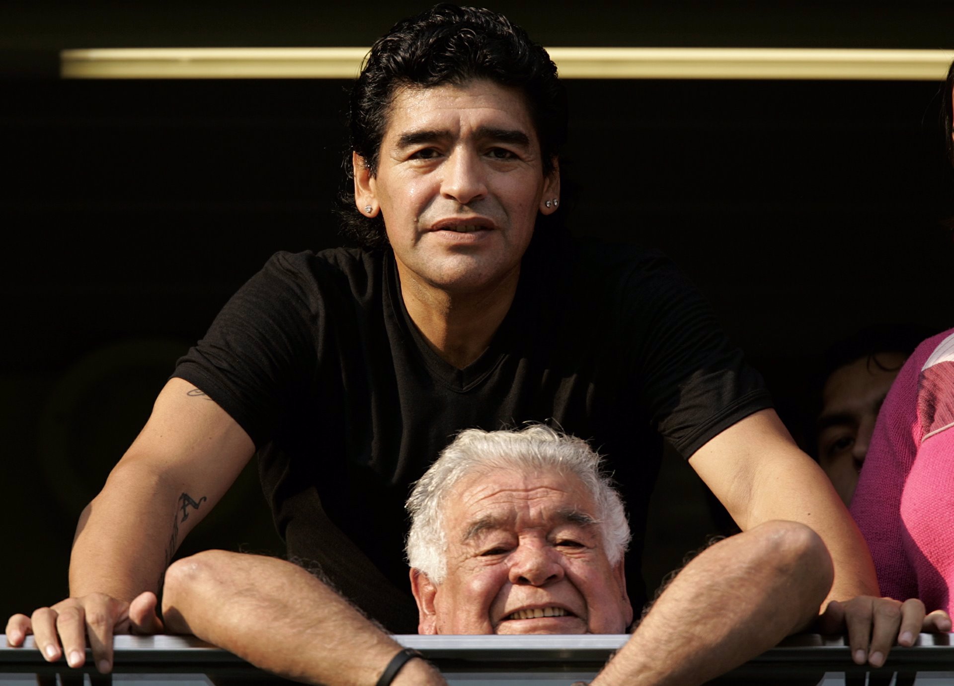 Maradona con su padre, Diego Maradona 
