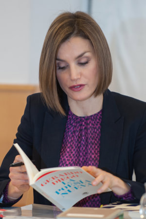 La Reina durante la reunión anual del Patronato de la Residencia de Estudiantes.