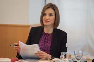 La Reina durante la reunión anual del Patronato de la Residencia de Estudiantes.