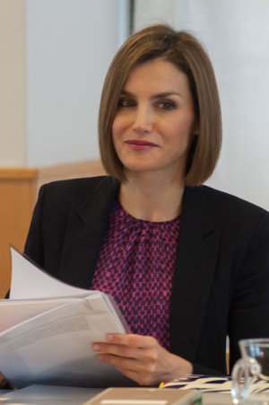La Reina durante la reunión anual del Patronato de la Residencia de Estudiantes.