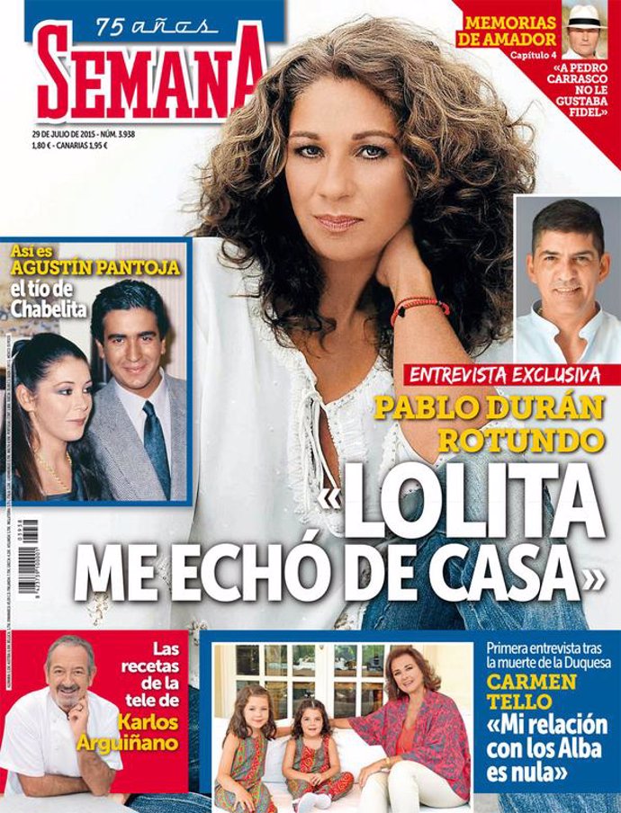 Pablo Durán rotundo "Lolita me echó de casa" en la revista 'Semana'