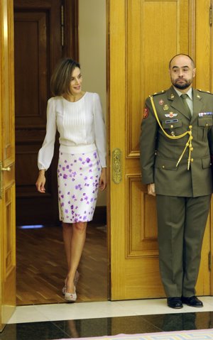 La Reina Letizia en sus primeras recepciones en solitario tras las vacaciones de verano