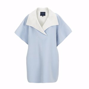 CARAMELO sobretodo en doble faz cordero azul bebé