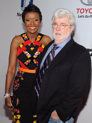 La empresaria Mellody Hobson con su marido George Lucas