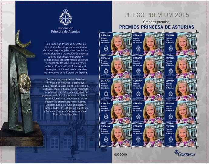 SELLOS PRINCESA DE ASTURIAS LEONOR EN CONMEMORACIÓN DE LOS PRÓXIMOS PREMIOS PRINCESA DE ASTURIAS