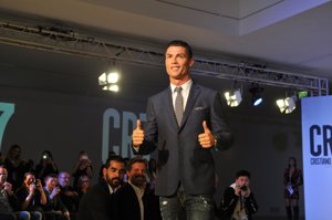 Cristiano Ronaldo en la presentación de sus nueva línea de calzado CR7