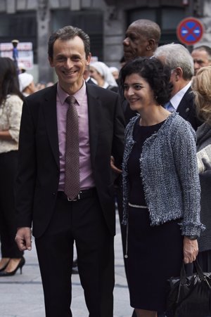 Pedro Duque y su mujer en Princesa Asturias