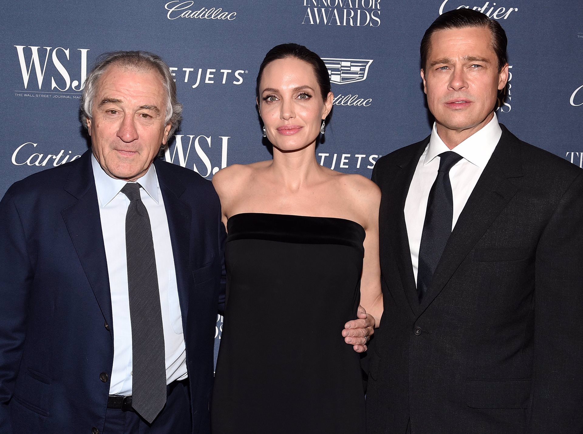 Robert de Niro saluda a Angelina Jolie y a Brad Pitt