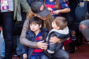 Shakira, Milan y Sasha: los fans incondicionales de papá Piqué