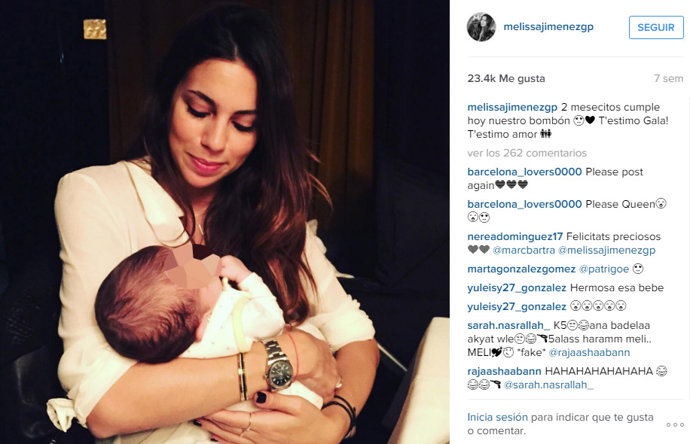 Melissa Jiménez presume de su hija Gala