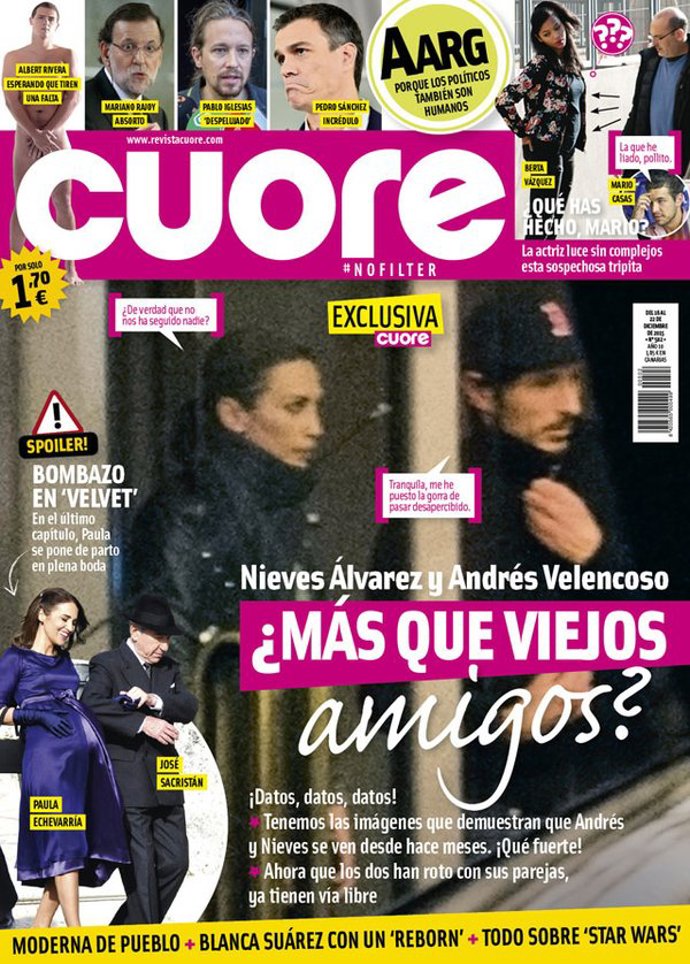 nieves alvarez y andrés velencoso en cuore