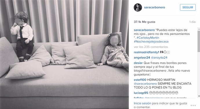 fotografia del instagram de Sara Carbonero con su hijo Martin como protagonista