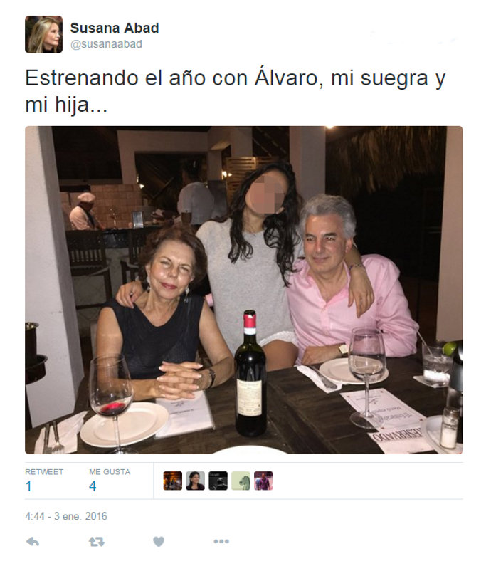patricia llosa con su hijo álvaro en nochevieja