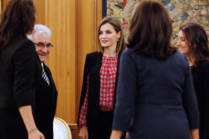 reina letizia en audiencia en el palacio de la zazuela de madrid