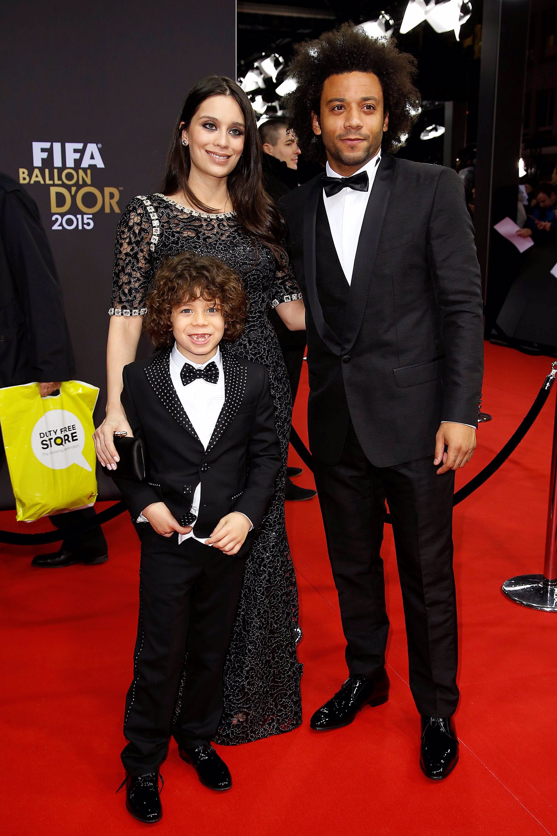 Marcelo con su mujer Clarice y su hijo Enzo Jr Vieira en el balón de oro 