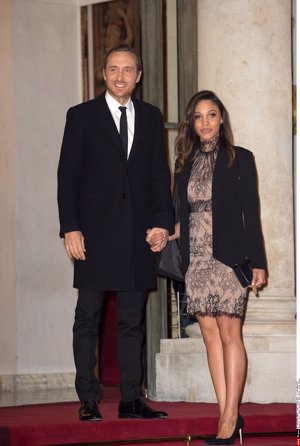 David Guetta y Jessica Ledon en la cena de Estado