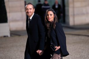 David Guetta y Jessica Ledon en la cena de Estado