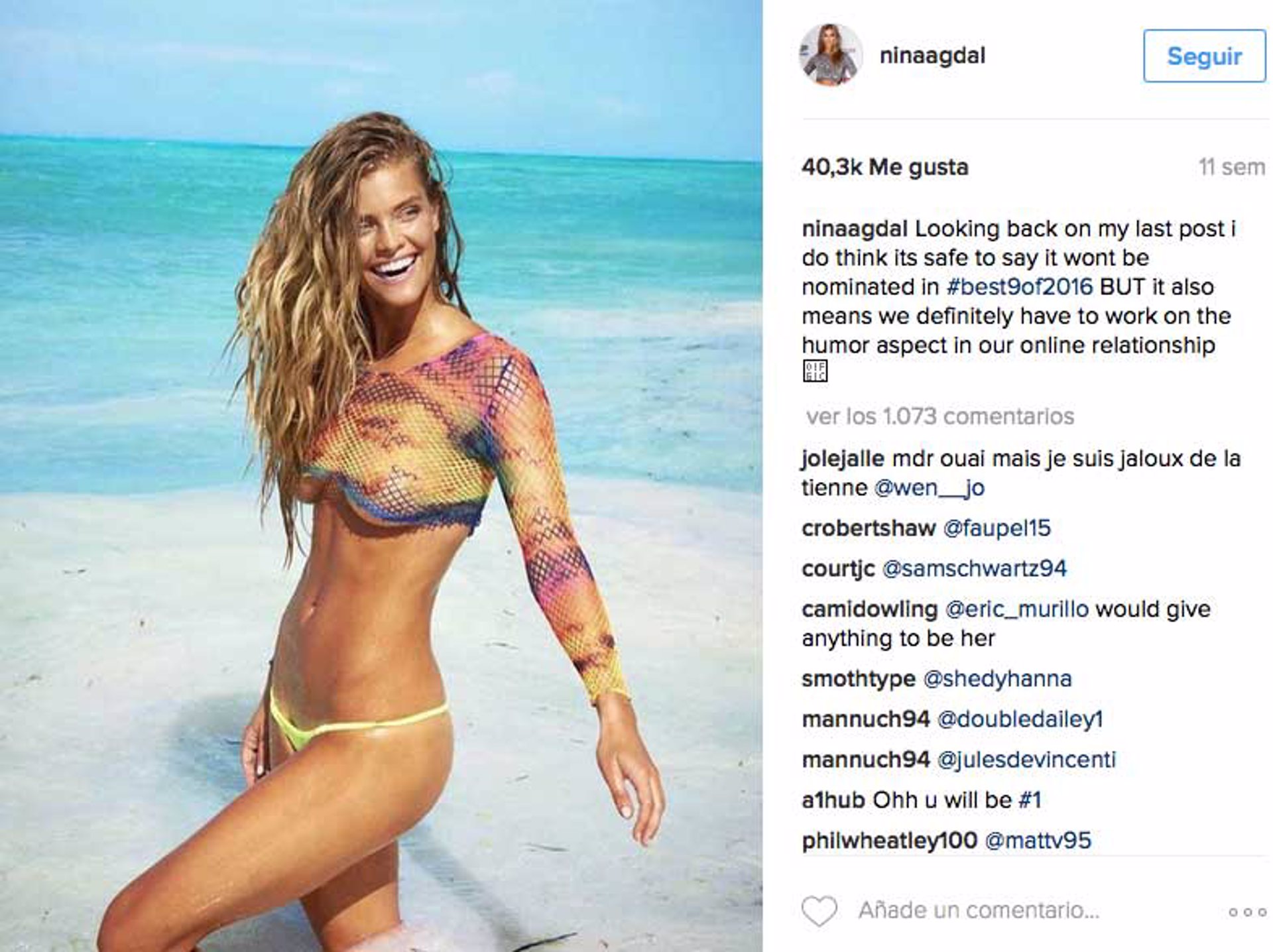 La modelo Nina Agdal, posible nueva conquista del actor Leonardo Dicaprio