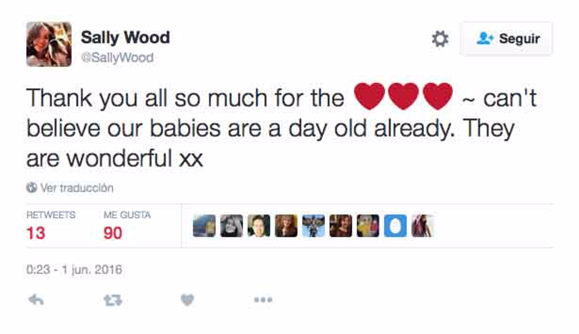 twitter sally wood, ser madre con ronnie wood