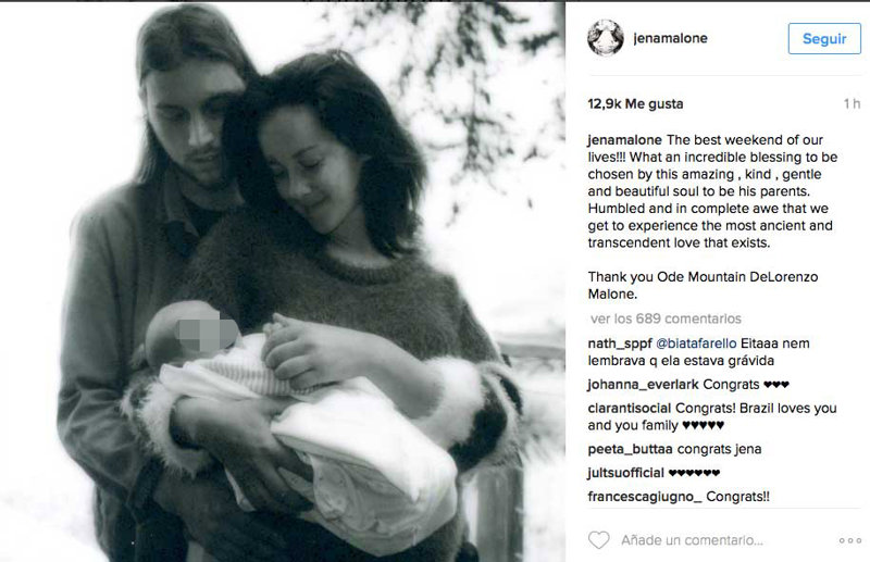 Jena Malone, actriz de Los juegos del hambre, madre de su primer hijo junto al productor musical Ethan DeLorenzo