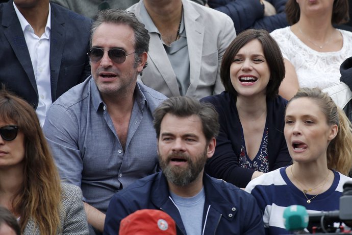 El actor francés Jean Dujardin y su mujer, la patinadora  Nathalie Pechalat