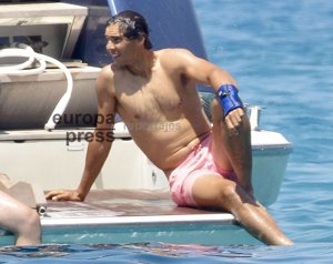 Rafa Nadal en su nuevo yate en Ibiza