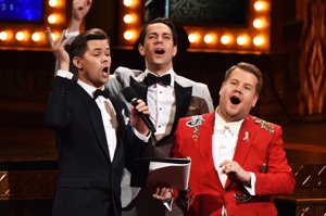 Andrew Rannells, Zachary Levi and James Corden