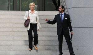 Ana Duato saliendo de la Audiencia Nacional