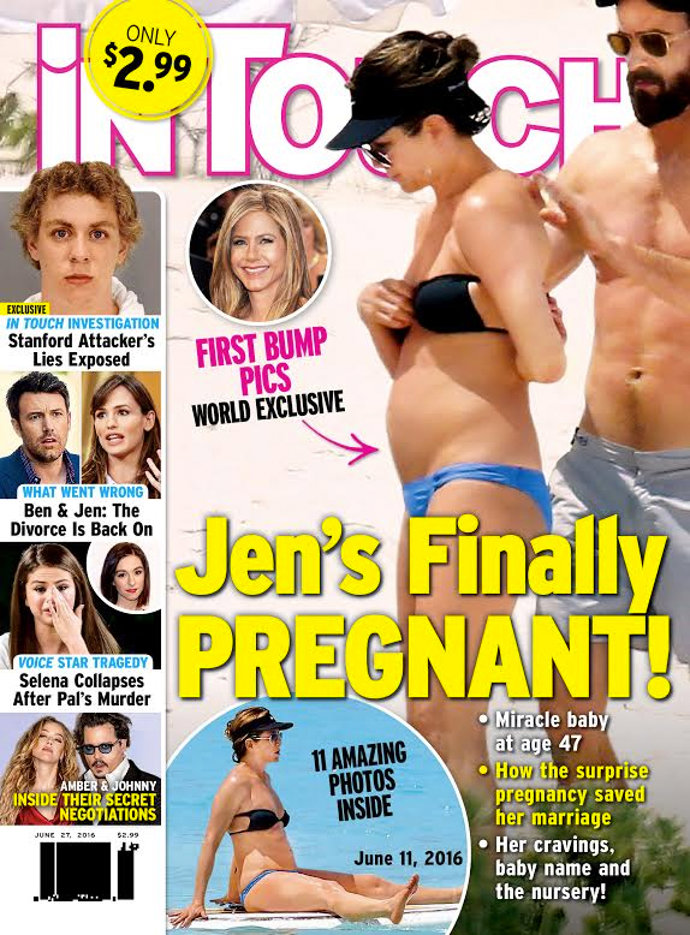 portada de jennifer aniston embarazada supuestamente