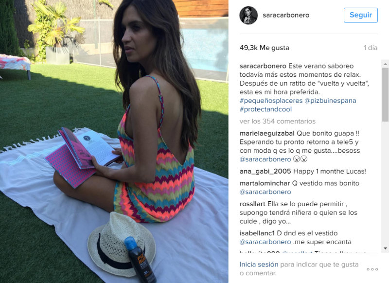 Posado Sara Carbonero en verano, Instagram Sara Carbonero