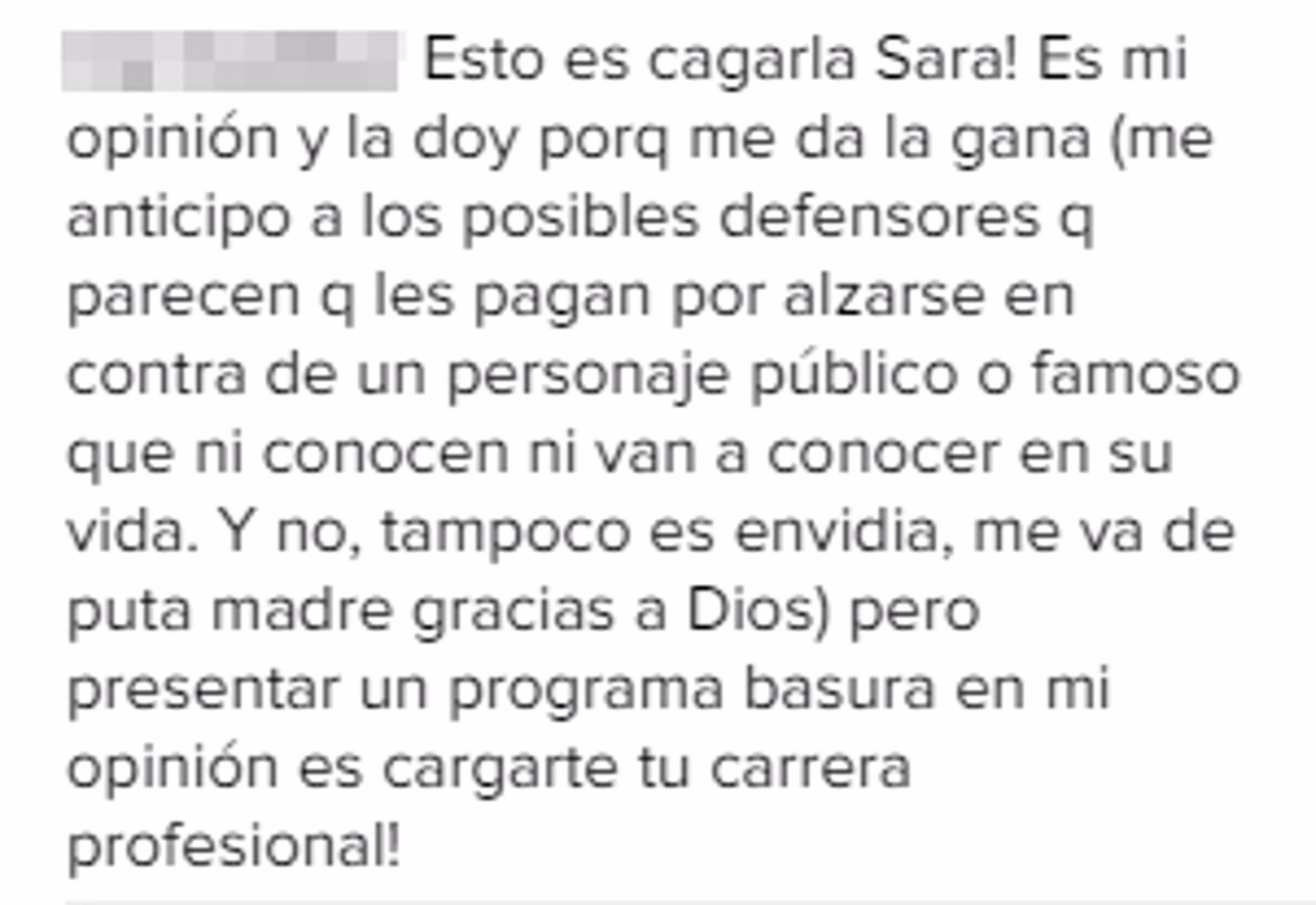 Críticas Sara Carbonero