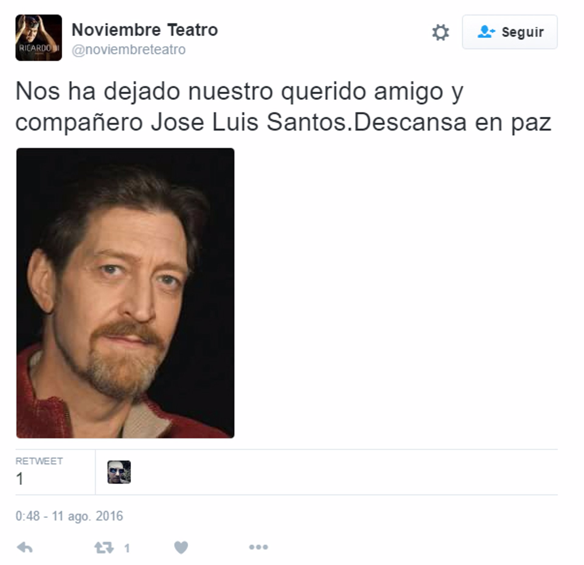 JOSE LUIS SANTOS FALLECE TWITTER